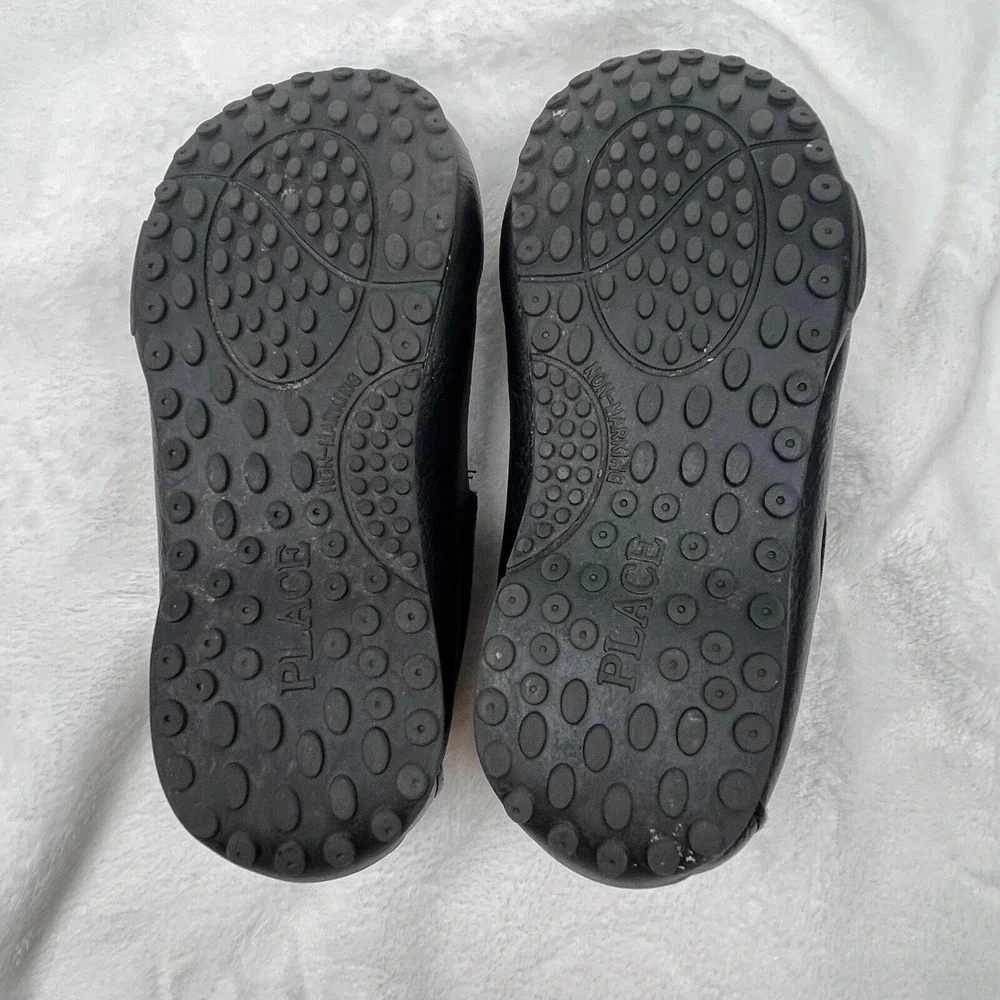 The Children's Place Boys Size 12 Black Slip‎ On Dress Shoes Loafers